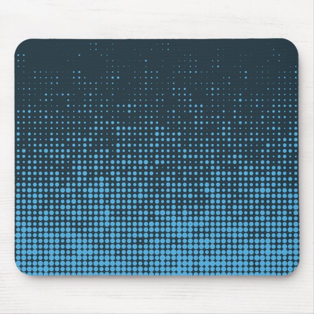 Blue, modern, retro, cool, trendy dot pattern mouse pad (Front)