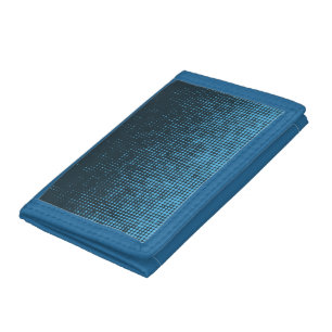Blue, modern, retro, cool, trendy dot pattern tri-fold wallet