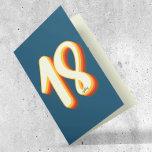 Blue Modern Retro Groovy Eighteen 18th Birthday Card<br><div class="desc">If you're looking for an awesome retro groovy-inspired birthday card look at our Blue Modern Retro Groovy Eighteen 18th Birthday Card! This design features typography with a gradient inspired by the color of a sunset. Great retro birthday card idea if you are looking for a 1970s inspired design.</div>