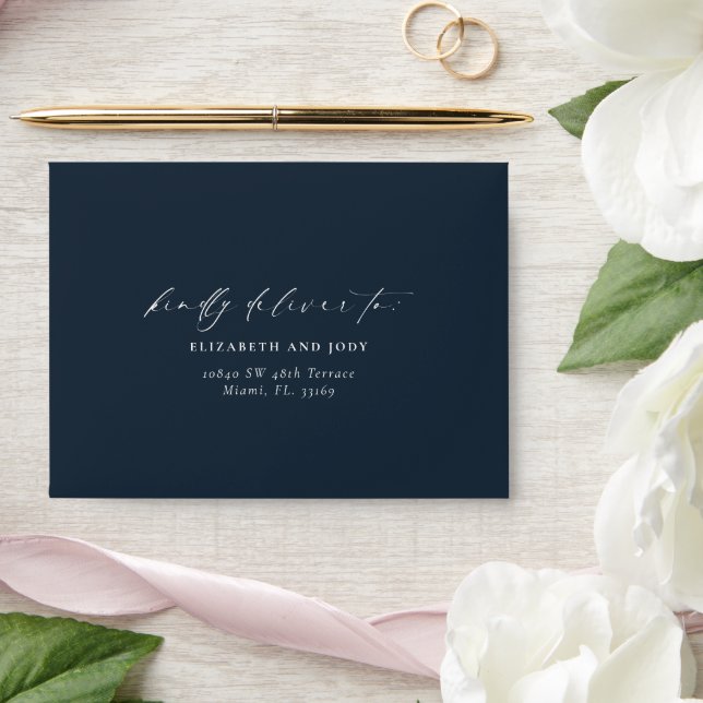 Blue Modern RSVP  Envelope (Wedding)