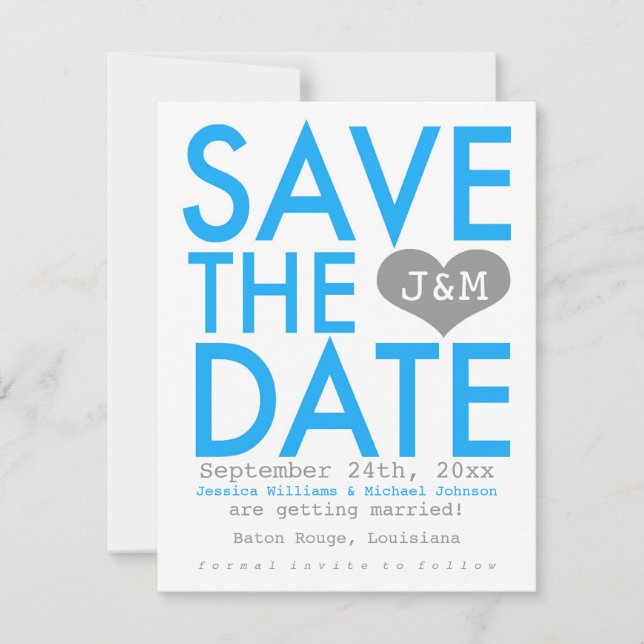 Blue Modern Save the Date (Front)