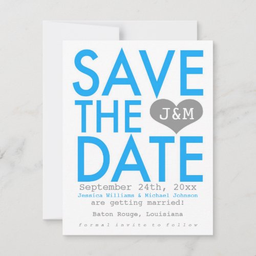 Blue Modern Save the Date