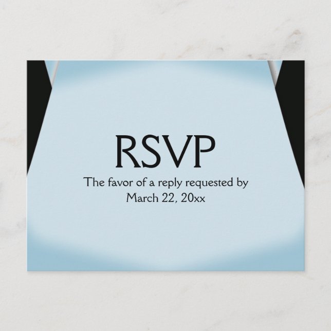 Blue Modern Save the Date Menu RSVP (Front)