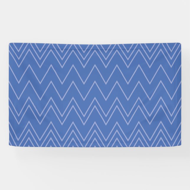 Blue, modern, simple, cool, trendy zigzag pattern banner (Horizontal)