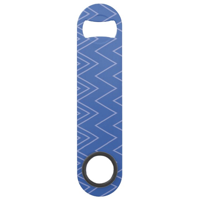 Blue, modern, simple, cool, trendy zigzag pattern bar key (Front)