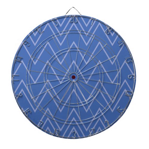 Blue modern simple cool trendy zigzag pattern dart board
