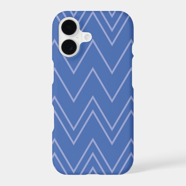 Blue, modern, simple, cool, trendy zigzag pattern iphone case (Back)