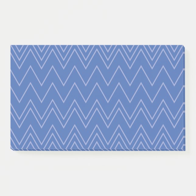 Blue, modern, simple, cool, trendy zigzag pattern post-it notes (Front)