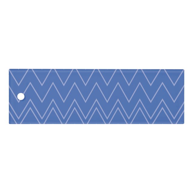 Blue, modern, simple, cool, trendy zigzag pattern ruler (Front)