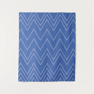 Blue, modern, simple, cool, trendy zigzag pattern tapestry