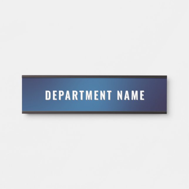 Blue Modern Simple Department Name Door Sign (Front)