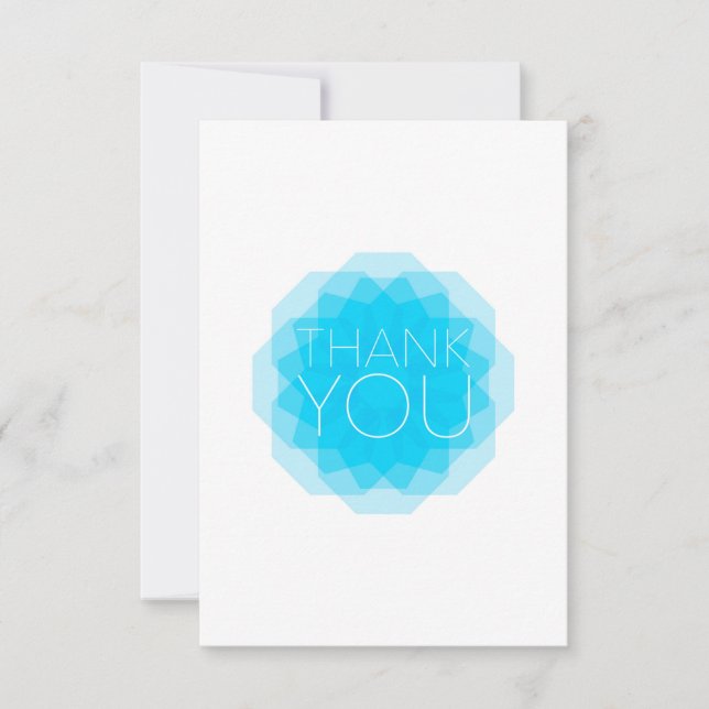 Blue, modern, simple, elegant design of Thank You Card (Front)