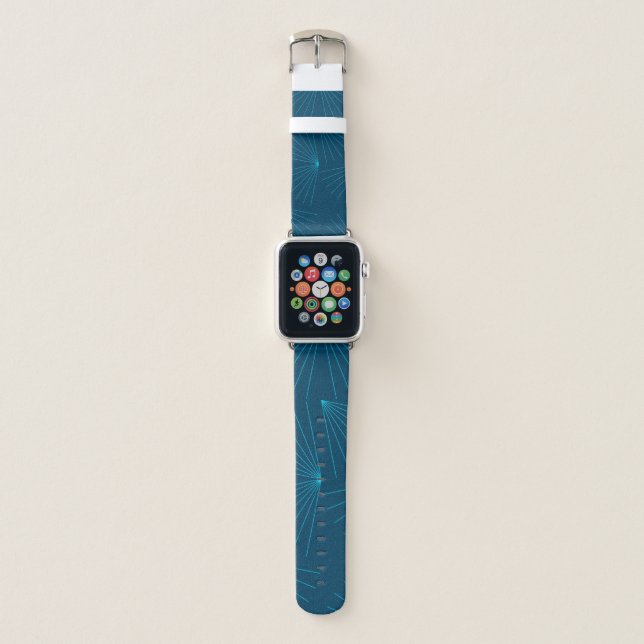 Blue, modern, simple light celebration concept apple watch band (Front)