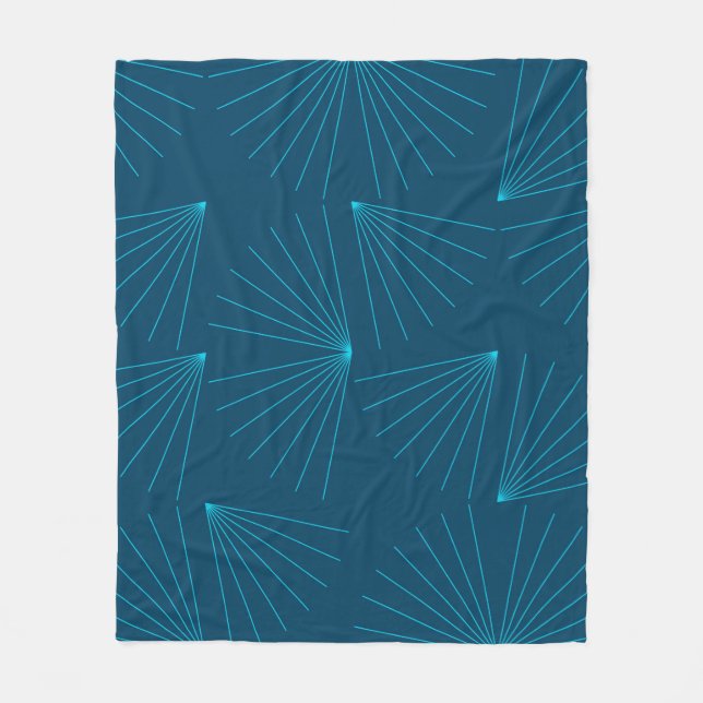 Blue, modern, simple light celebration concept fleece blanket (Front)