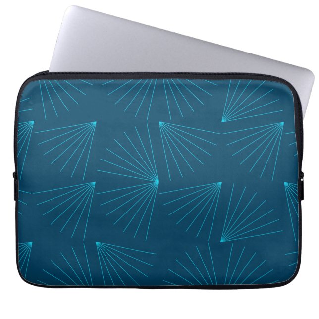 Blue, modern, simple light celebration concept laptop sleeve (Front)