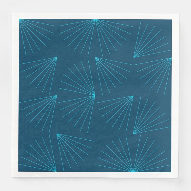 Blue, modern, simple light celebration concept paper dinner napkins (Front)