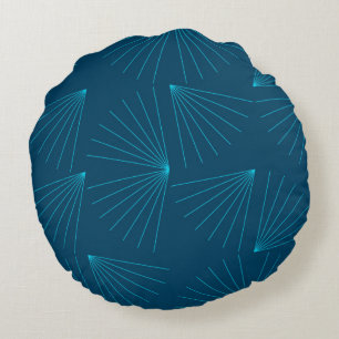 Blue, modern, simple light celebration concept round pillow