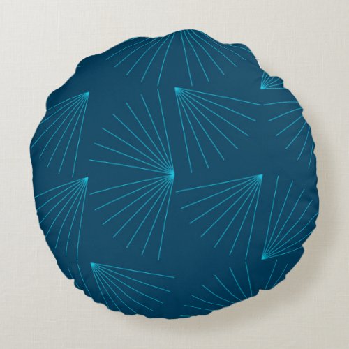 Blue modern simple light celebration concept round pillow
