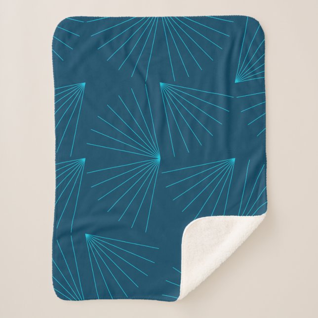 Blue, modern, simple light celebration concept sherpa blanket (Front)