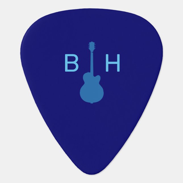 Blue Modern Small Guitar Monogram Guitar Pick | Zazzle Blue Modern Small Guitar Monogram  Guitar Pick | Zazzle