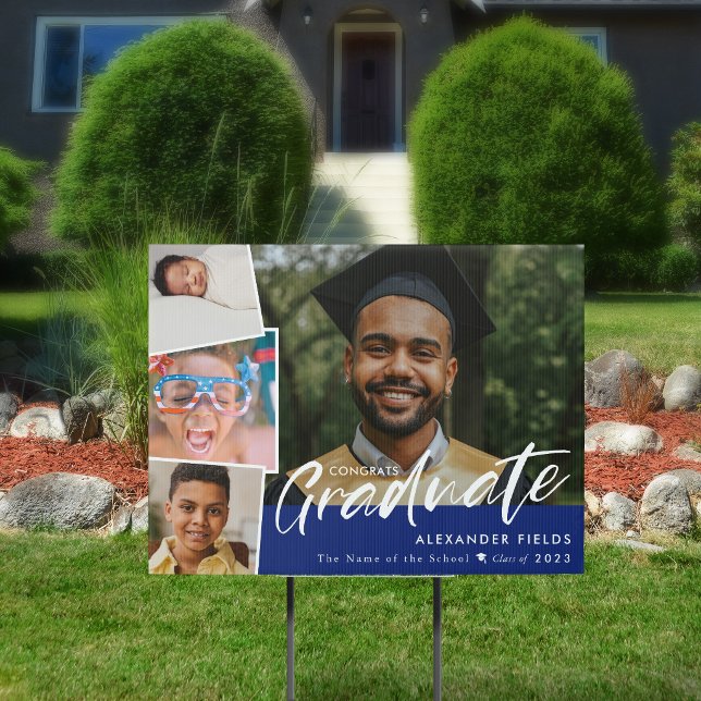 Blue Modern Snapshot Collage Graduation Sign (Creator Uploaded)