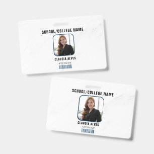 Blue Modern Student Portrait Company Badge