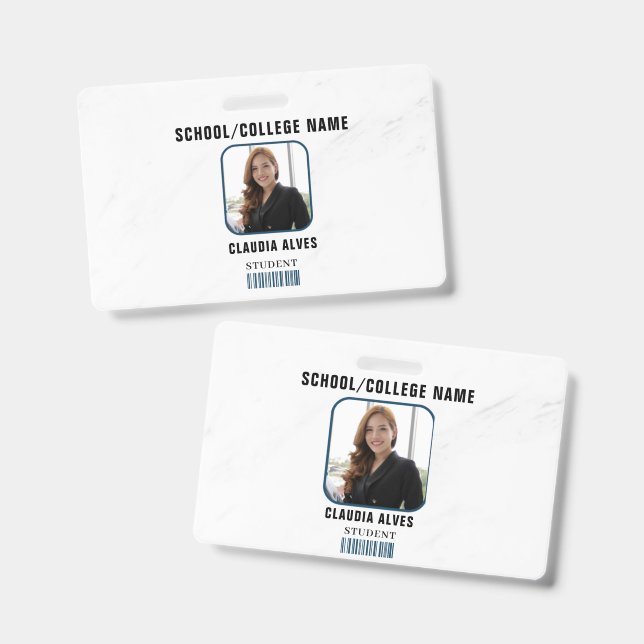 Blue  Modern Student Portrait Company  Badge (Front & Back)