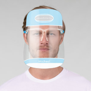 Blue Modern Tiara Headband/Business/Employee Name Face Shield