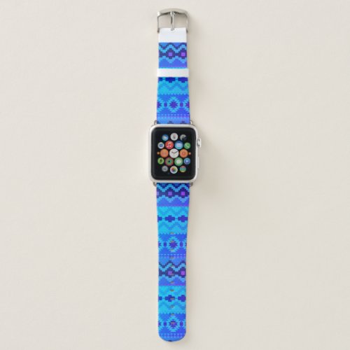 Blue Modern Tribal Style Custom Pattern Apple Watch Band