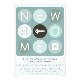 Blue Modern Typography Housewarming Invitation Blue Modern Typography Housewarming Invitation