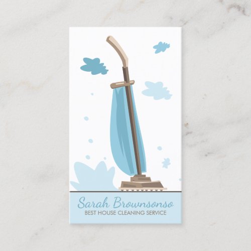 Blue Modern Vacuum Cleaner House Cleaning Business Card