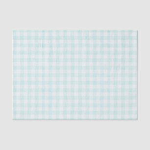 Blue Modern Vintage Fabric Stripes Checker Box Tissue Paper