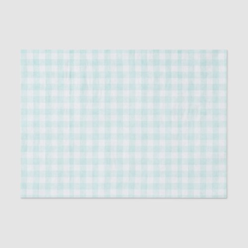 Blue Modern Vintage Fabric Stripes Checker Box Tissue Paper