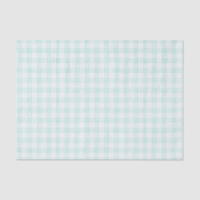 Blue Modern Vintage Fabric Stripes Checker Box Tissue Paper