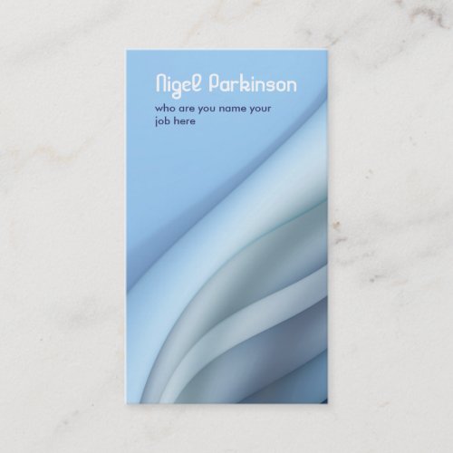 blue modern wavy business card