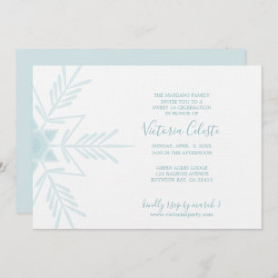 blue modern WINTER WONDERLAND sweet 16 Invitation
