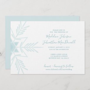 blue modern WINTER WONDERLAND wedding Invitation