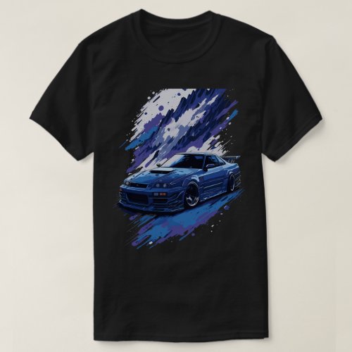 Blue Modified Skyline in a splash of Paint Cool G T_Shirt