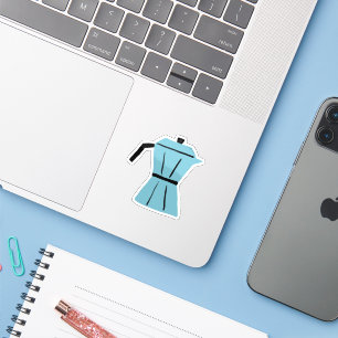 Blue Moka Pot Espresso Coffee Gift Sticker
