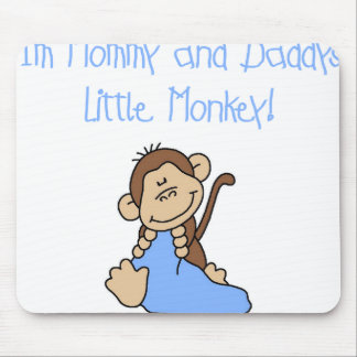 Blue Mommy and Daddy's Monkey Mouse Pad