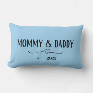 Blue Mommy & Daddy Est. Year Pillow