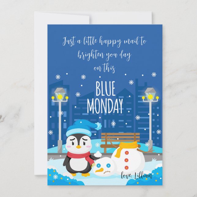 Blue Monday Greeting Card (Front)