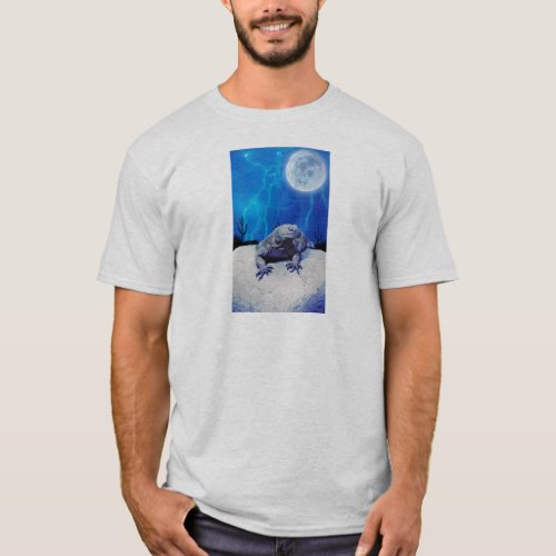 Blue Monitor Lizard Dragon Reptile Fantasy Art T_Shirt