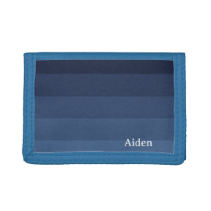 Blue Monochromatic Tri-fold Wallet