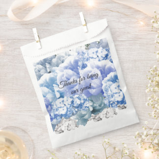 Blue Monochrome Floral Bouquet Favor Bag