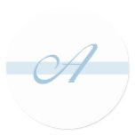 Blue Monogram A Classic Round Sticker