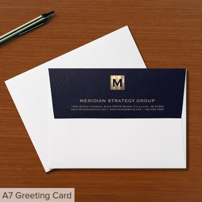Blue Monogram Address Envelope (Creator Uploaded)