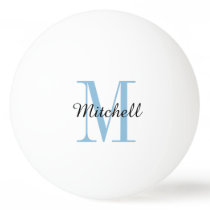 Blue Monogram and Name Personalized Ping Pong Ball Blue Monogram and Name Personalized Ping Pong Ball