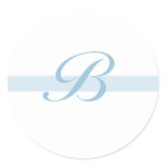 Blue Monogram B Classic Round Sticker