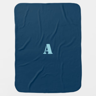 Blue Monogram Baby Blanket